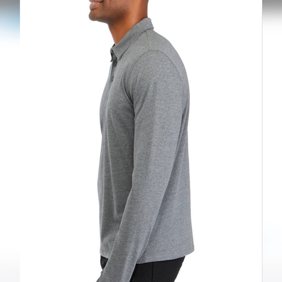 🆕️ Kenneth Cole Long Sleeve Melange Polo - Picture 2 of 8